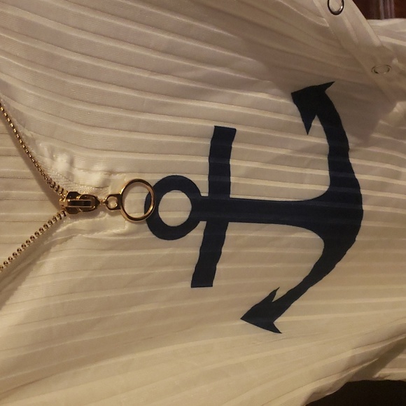 NIB nautical off the shoulder top - Picture 3 of 4